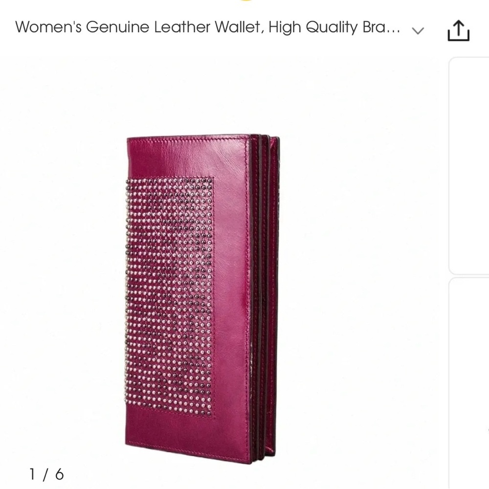 CONTACT'S FUSHIA Leather Wallet with Snap Closure and Multiple Card Slots